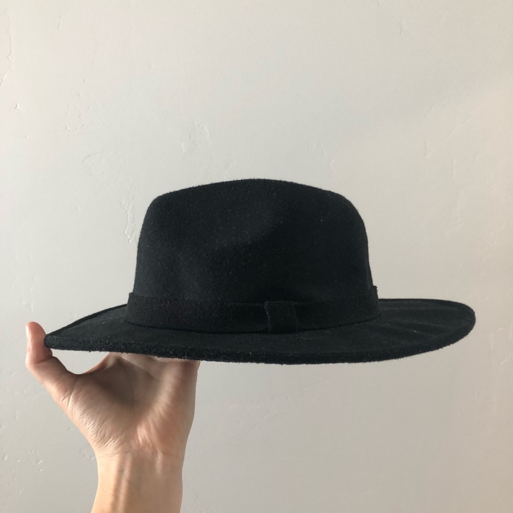 Black Flat Brimmed Hat